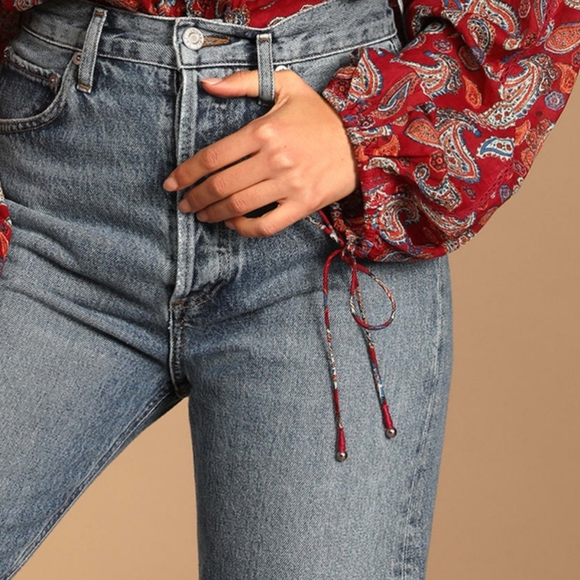 Nwot freePeople Sundown Rust Red Paisley Print Off-the-Shoulder Bodysuit sz-M - Picture 8 of 9